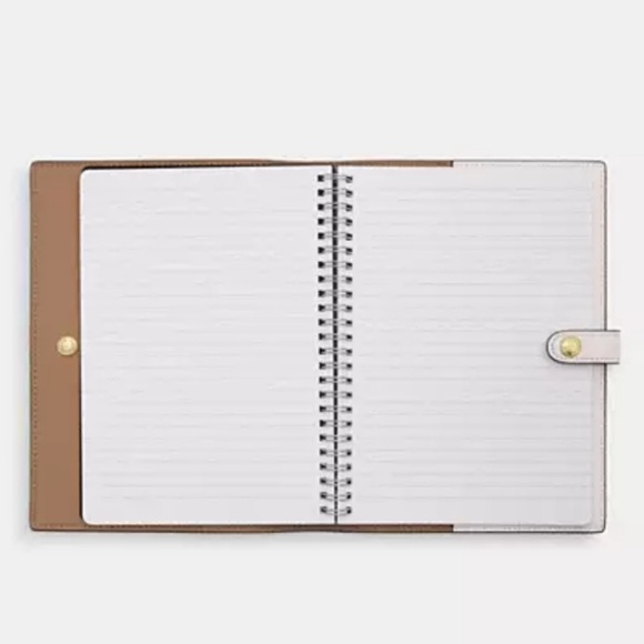 NWT 🤍 Coach Notebook in Signature Canvas and Smooth Leather • Chalk / White - Picture 2 of 6